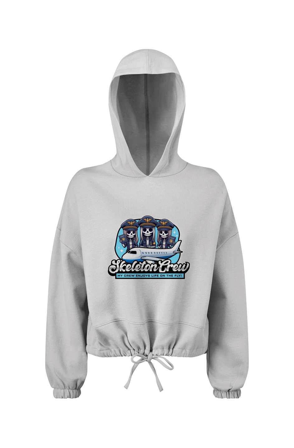 Ladies' Cropped Oversize Hooded Sweatshirt