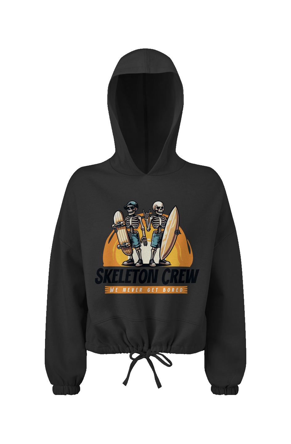 Ladies' Cropped Oversize Hooded Sweatshirt