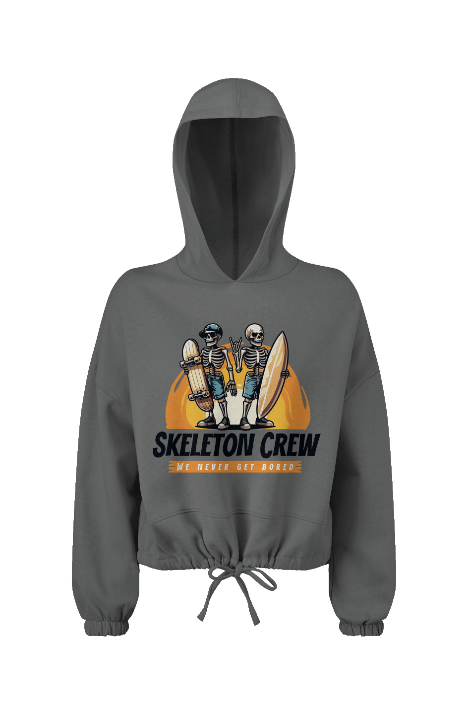 Ladies' Cropped Oversize Hooded Sweatshirt